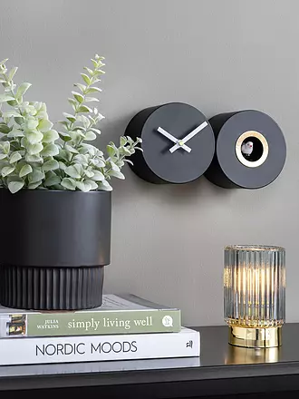 KARLSSON | Horloge murale CUCKOO DUO Black | schwarz